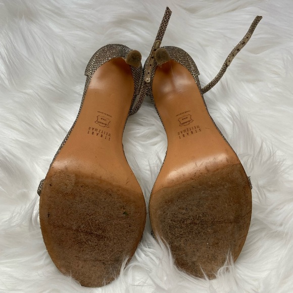 STUART WEITZMAN NUDIST SHIMMER HEELED SANDALS 120MM - Picture 12 of 12